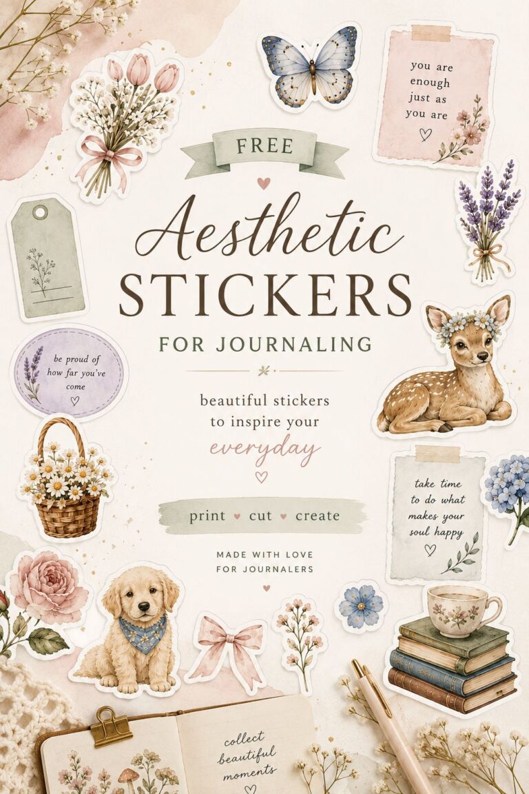 Aesthetic Stickers for Journaling (Plus 4 Free Printable Sticker Sheets!)